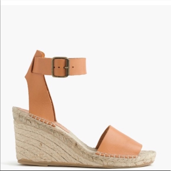J. Crew Shoes - J Crew Tan Leather Corsica Espadrille Wedge Sandal